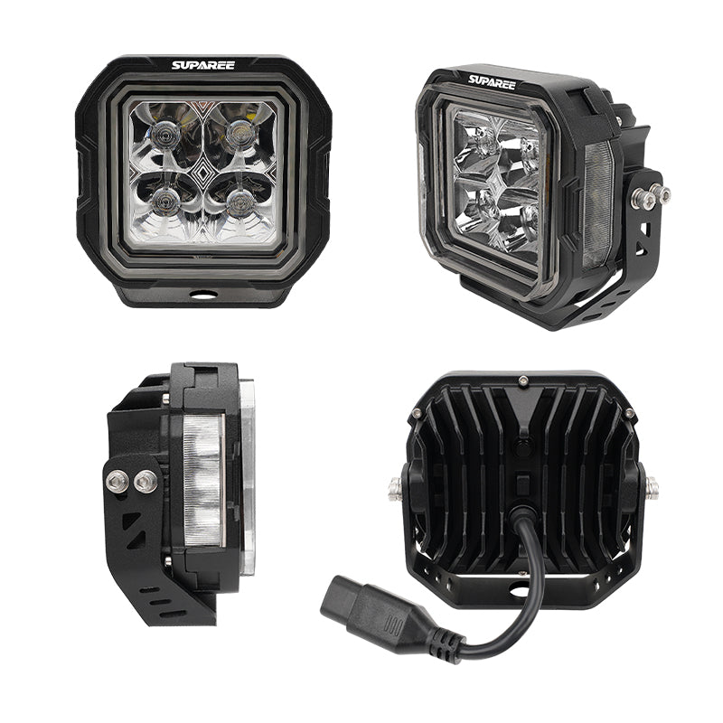 Suparee Jeep Gladiator Hyper 5" LED Pod Lights w/ A-Pillar Brackets