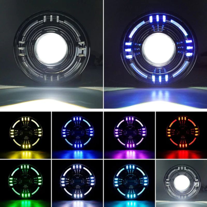 Jeep LED Headlights with RGB Lighting Modes