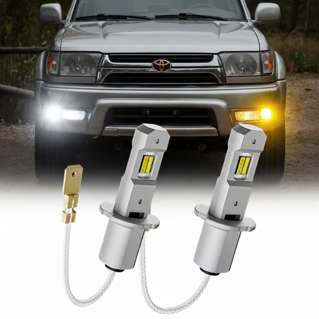 SUPAREE  H3 LED Fog Light Bulbs Dual Color Switch For 1999-2002 Toyota 4Runner