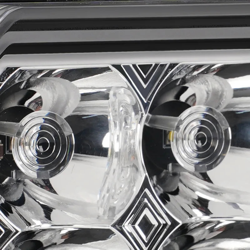 Close up of the four reflector optics on a Hyper 5 RGBW LED pod light