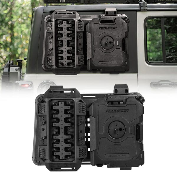 Jeep JL Rear Window Molle Panel With Fuel Tanks & Traction Boards