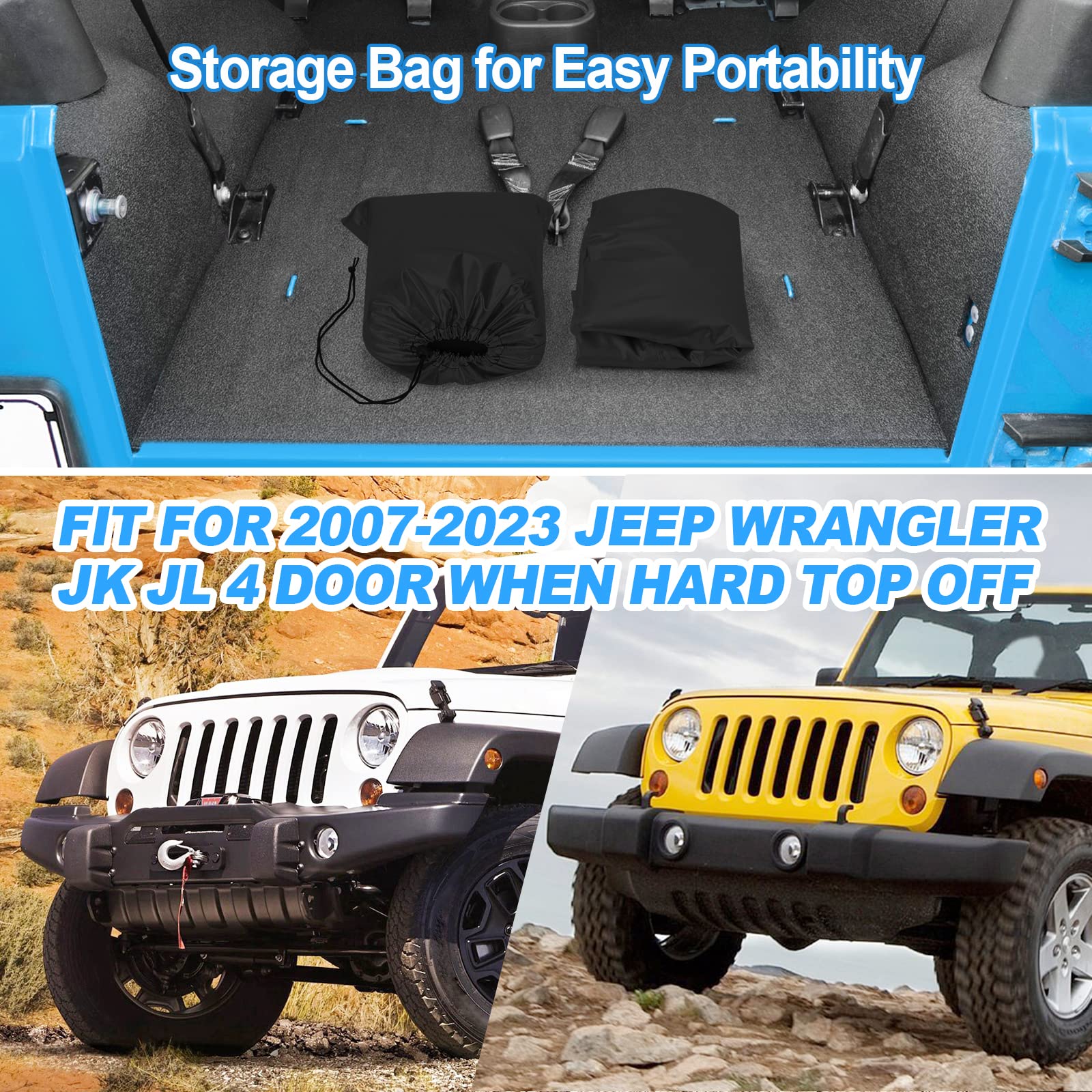 SUPAREE Jeep Cover SUPAREE Jeep Wrangler Cab Cover Removed Top for 2007-2023 JK JKU JL JLU 4-Door Product description