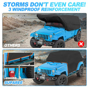 SUPAREE Jeep Cover SUPAREE Jeep Wrangler Cab Cover Removed Top for 2007-2023 JK JKU JL JLU 4-Door Product description