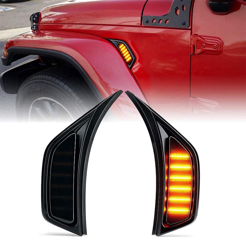 Suparee Jeep LED Side Marker Lights with Smoke Lens for JL JT