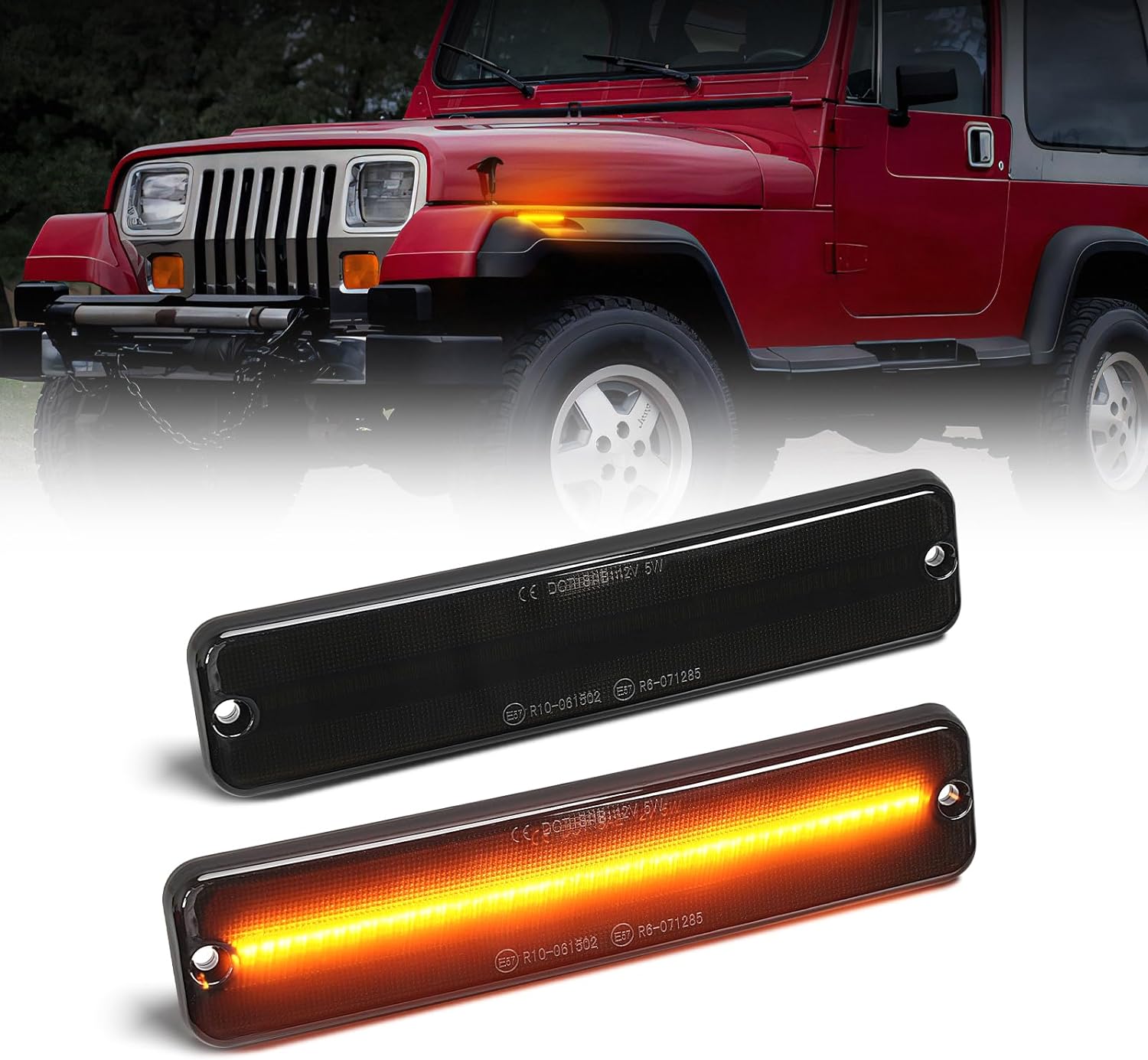 Suparee Jeep Wrangler YJ LED Side Marker Lights for 19871995