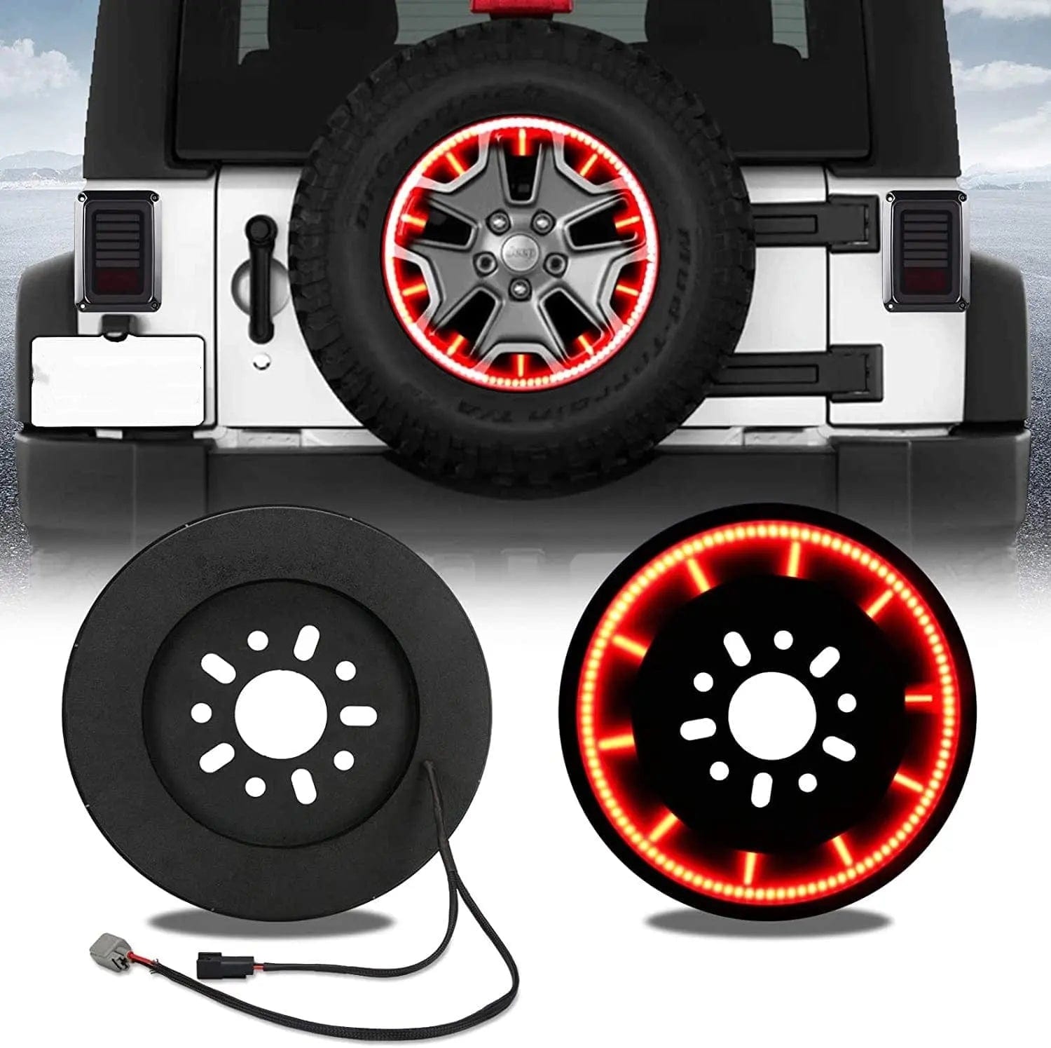 Suparee Jeep JK/JL T-Style Spare Tire 3rd Brake Lights SUPAREE
