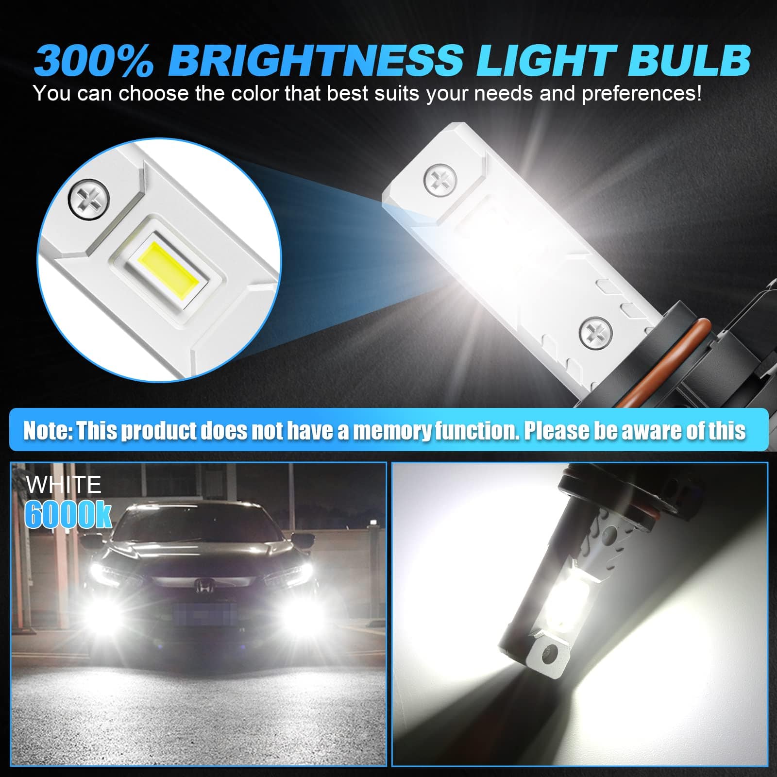 SUPAREE LED Fog Light Bulbs SUPAREE 5202 LED Fog Light Bulbs 6000K White for Halogen Replacement Product description
