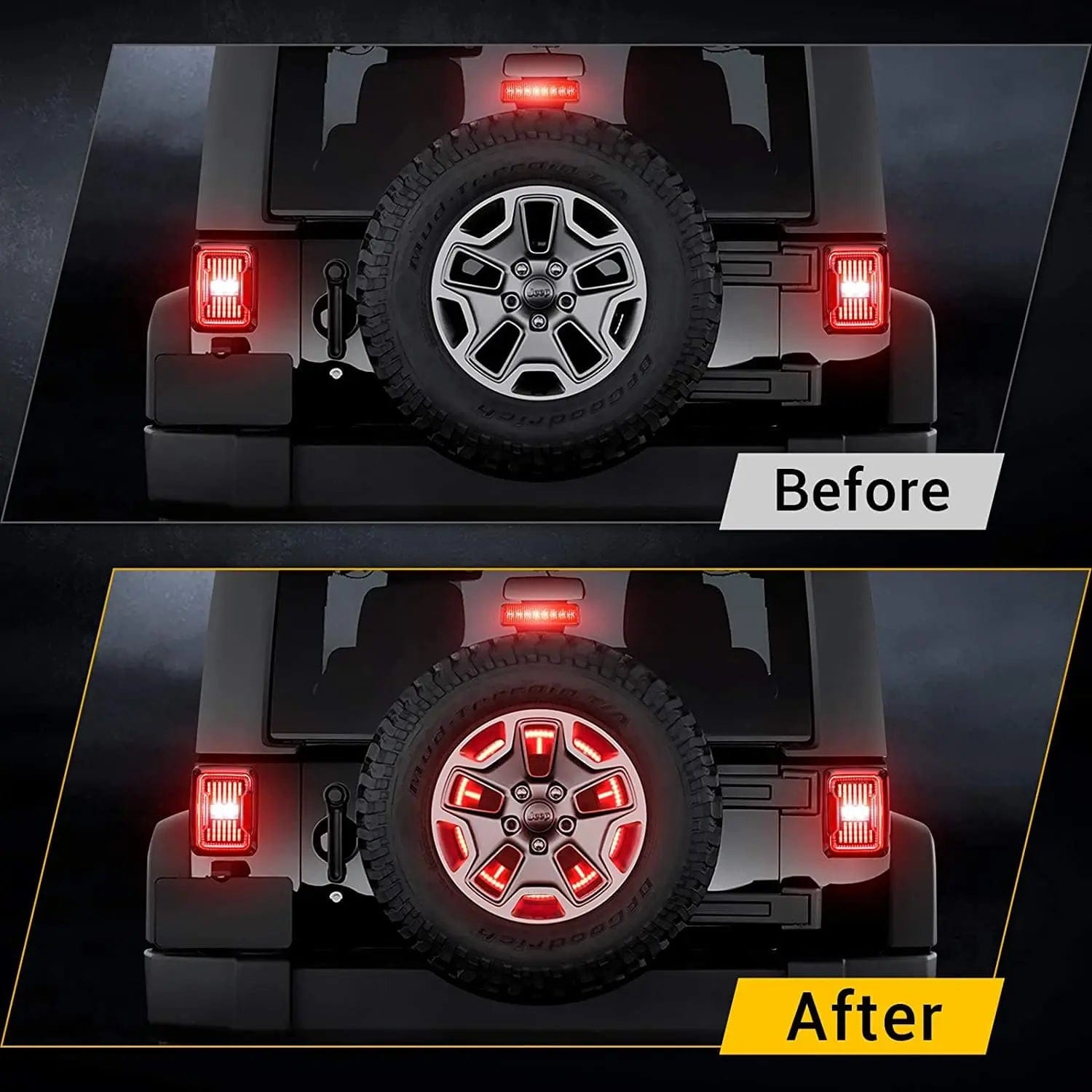 Suparee Jeep JK/JL T-Style Spare Tire 3rd Brake Lights SUPAREE