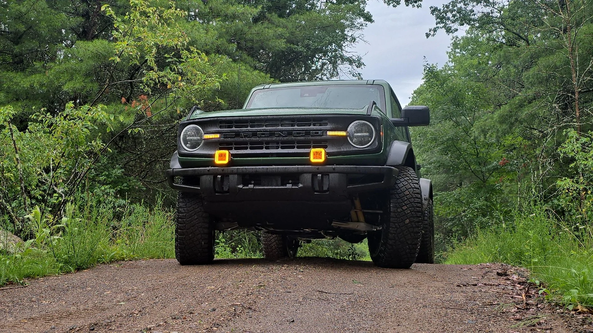 A Bronco hitting the trails with SUPAREE Hyper 5 lights installed