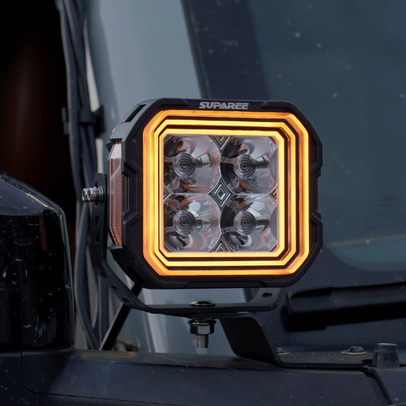 HYPER 5 RGBW 5-Inch LED Pod Lights with 6-Color Dynamic DRL and Combo Beam, 1,181-Ft Reach at 1 Lux (Pair)
