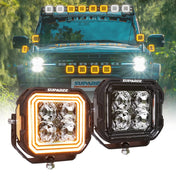 Suparee Ford Bronco Hyper 5" LED Pod Lights w/ A-Pillar Brackets
