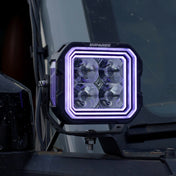 HYPER 5 RGBW 5-Inch LED Pod Lights with 6-Color Dynamic DRL and Combo Beam, 1,181-Ft Reach at 1 Lux (Pair)