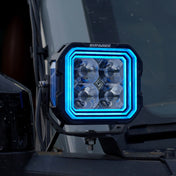 HYPER 5 RGBW 5-Inch LED Pod Lights with 6-Color Dynamic DRL and Combo Beam, 1,181-Ft Reach at 1 Lux (Pair)