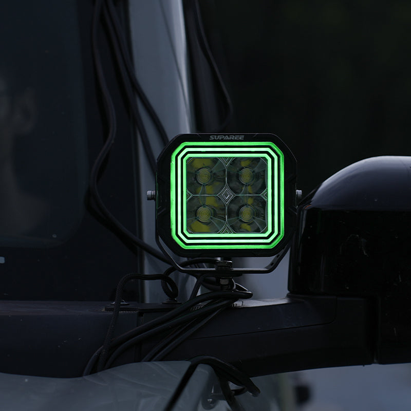 HYPER 5 RGBW 5-Inch LED Pod Lights with 6-Color Dynamic DRL and Combo Beam, 1,181-Ft Reach at 1 Lux (Pair)