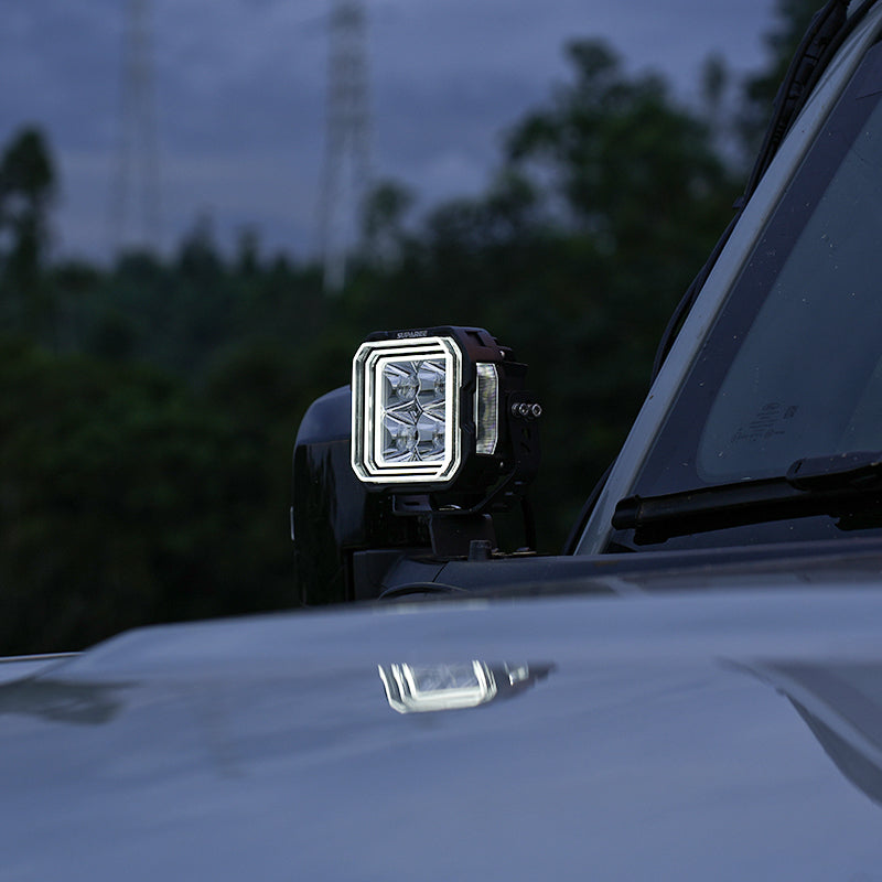 HYPER 5 RGBW 5-Inch LED Pod Lights with 6-Color Dynamic DRL and Combo Beam, 1,181-Ft Reach at 1 Lux (Pair)
