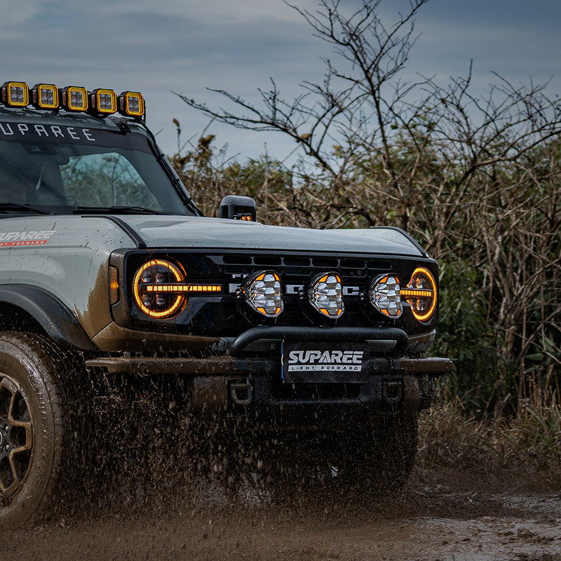 SUPAREE HELM 7'' LED Pod Lights, 13000LM Dual Beam with Amber DRL