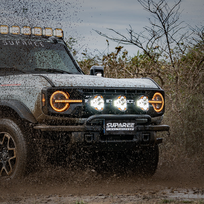 SUPAREE HELM 7'' LED Pod Lights, 13000LM Dual Beam with Amber DRL