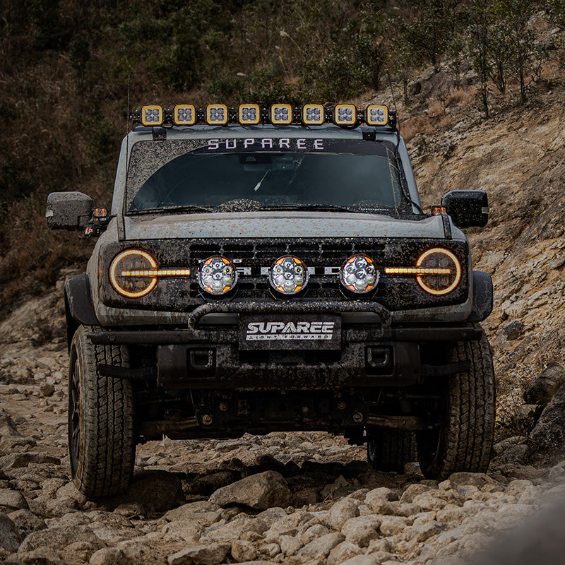 SUPAREE HELM 7'' LED Pod Lights, 13000LM Dual Beam with Amber DRL