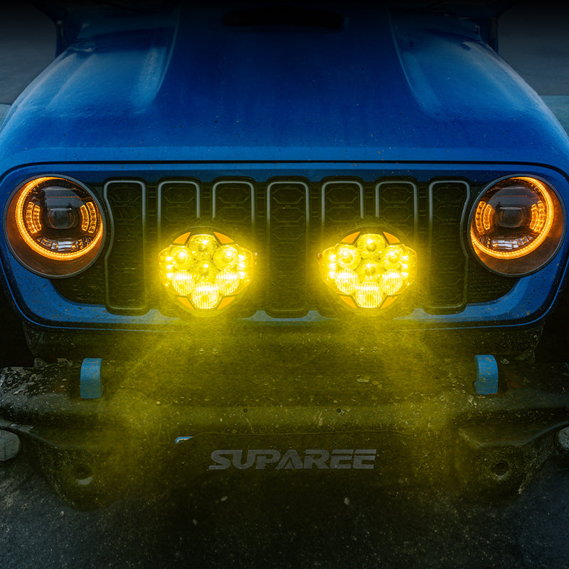 SUPAREE HELM 7'' LED Pod Lights, 13000LM Dual Beam with Amber DRL