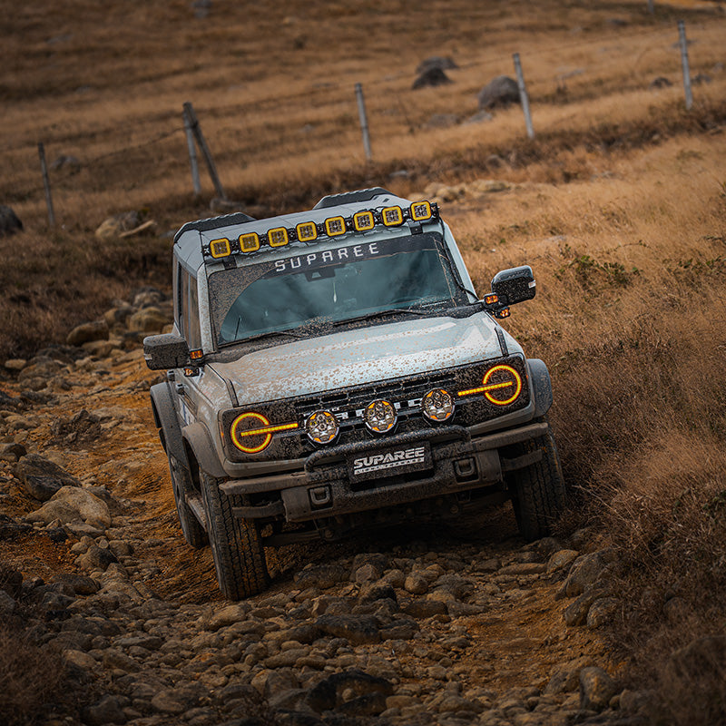 SUPAREE HELM 7'' LED Pod Lights, 13000LM Dual Beam with Amber DRL