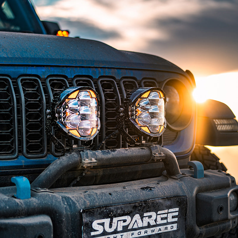 SUPAREE HELM 7'' LED Pod Lights, 13000LM Dual Beam with Amber DRL