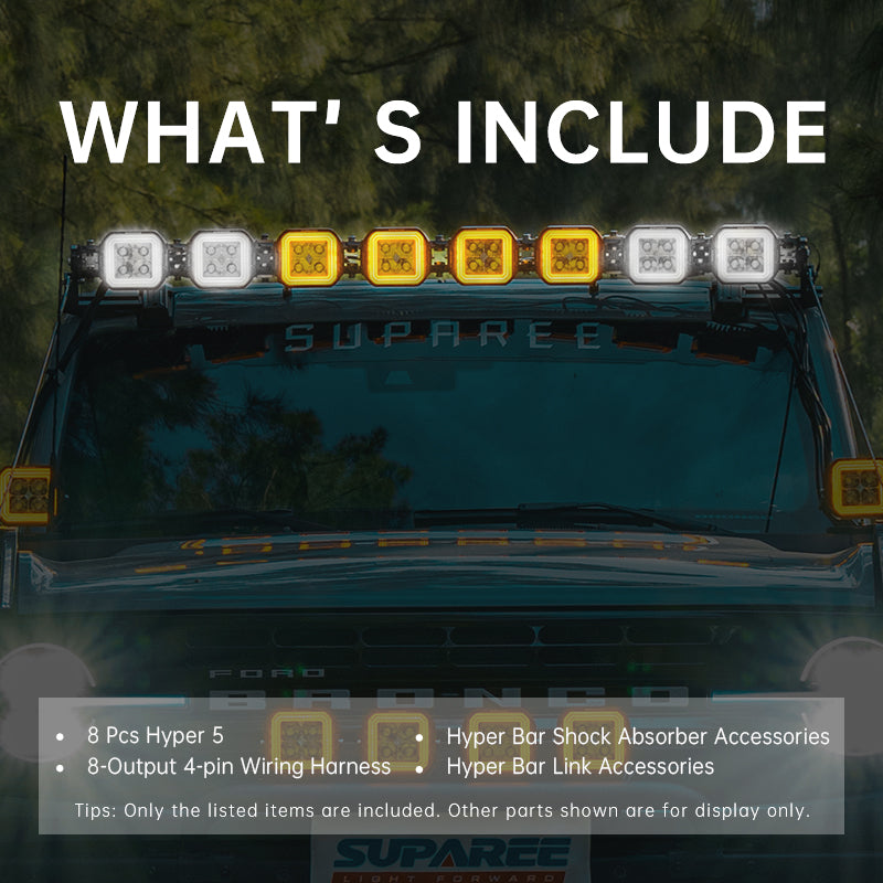 SUPAREE HYPER 5 inch Led Off-Road Lights | IP68/69K Waterproof, DRL & Stepped Halo Twin Kit