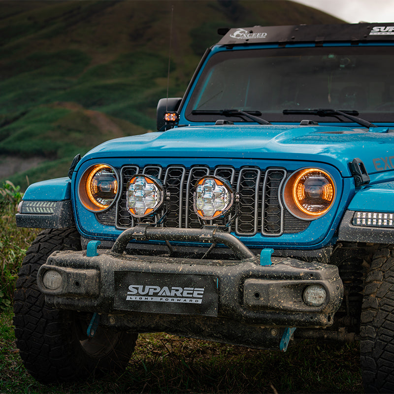 SUPAREE HELM 7'' LED Pod Lights, 13000LM Dual Beam with Amber DRL