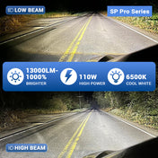 Fit For 2018-2025 Jeep Wrangler Sport H13 LED Headlight Bulbs -SP Pro Series