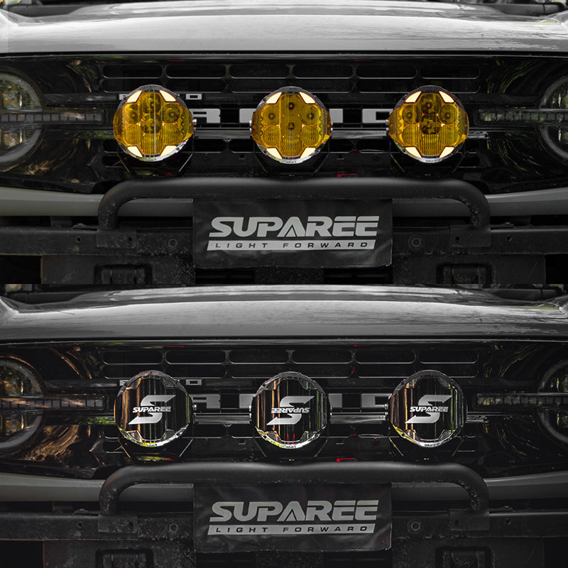 SUPAREE HELM 7'' LED Pod Lights, 13000LM Dual Beam with Amber DRL