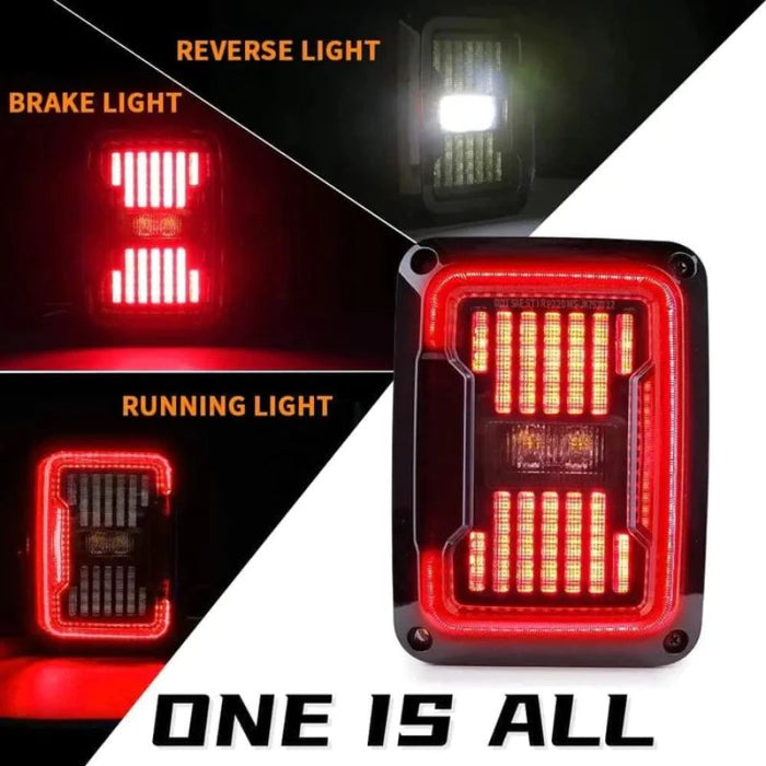 Jeep Wrangler JK Tail Lights feature 3 perfect light beams, including daytime running lights, brake turn signal lamps, and reverse light functions.