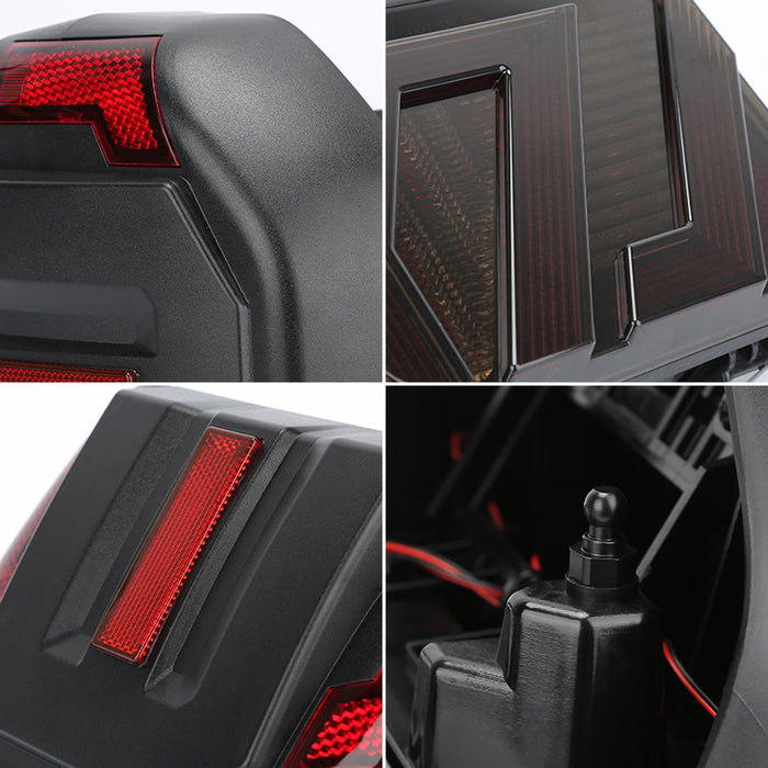 S-Shaped Jeep LED Tail Lights with Smoke Lens for Wrangler 2018-Later JL JLU