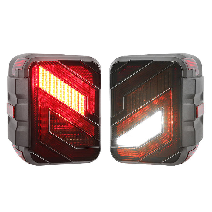 S-Shaped Jeep LED Tail Lights with Smoke Lens for Wrangler 2018-Later JL JLU