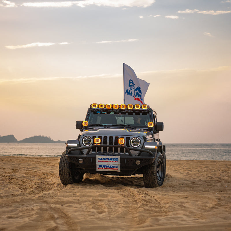 SUPAREE HYPER 5 inch Led Off-Road Lights | IP68/69K Waterproof, DRL & Stepped Halo Twin Kit