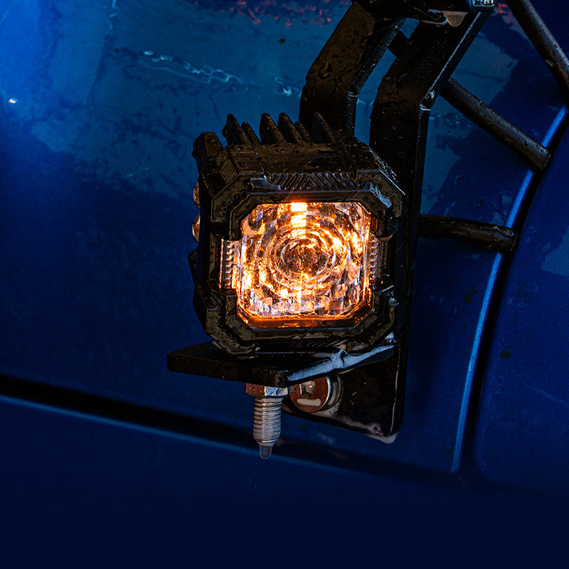 Suparee Recon 1 2" LED Pod Lights Spot Flood Beam With Amber DRL