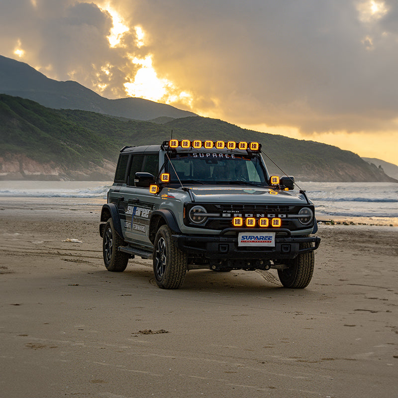 SUPAREE HYPER 5 inch Led Off-Road Lights | IP68/69K Waterproof, DRL & Stepped Halo Twin Kit