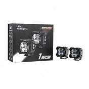 Suparee Recon 1 2" LED Pod Lights Spot Flood Beam With Amber DRL