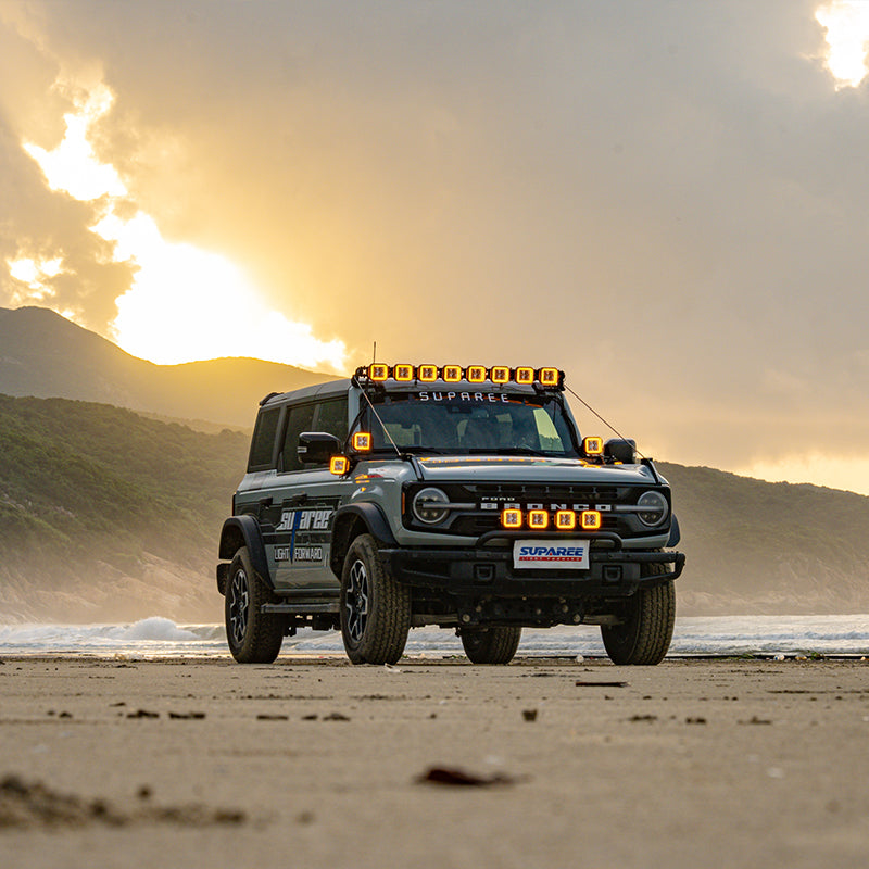 SUPAREE HYPER 5 inch Led Off-Road Lights | IP68/69K Waterproof, DRL & Stepped Halo Twin Kit