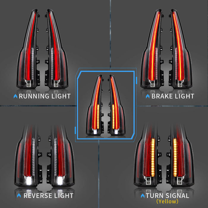 Full LED Tail Lights with Amber Turn Signal For GMC Yukon/XL 2015-2020