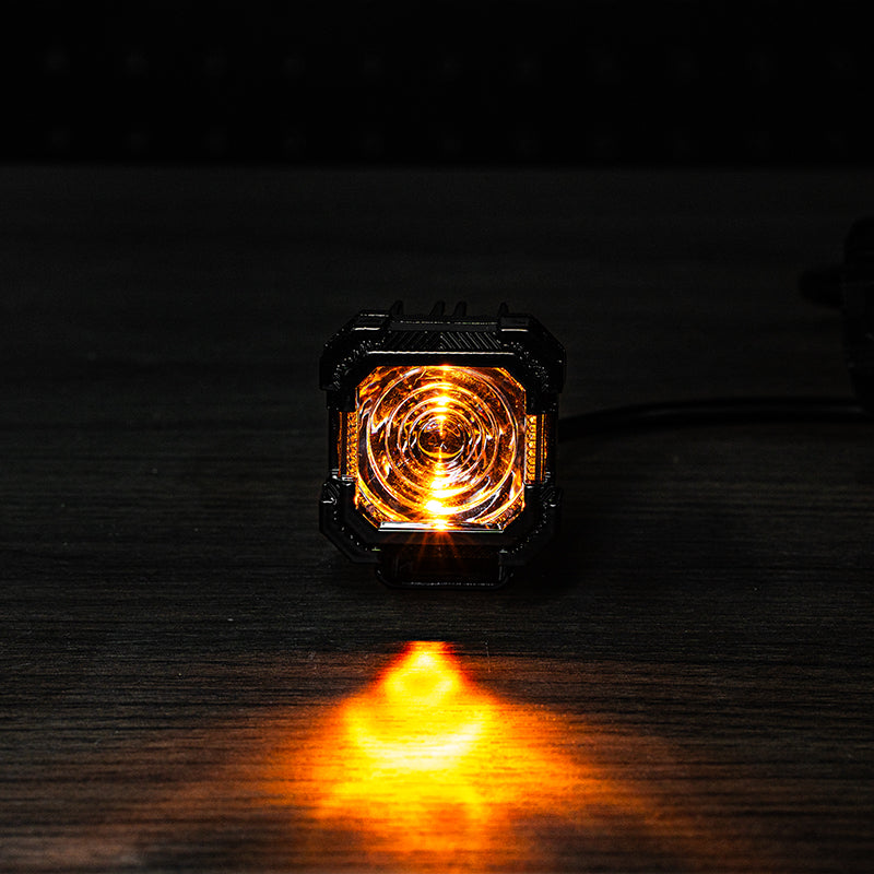 Suparee Recon 1 2" LED Pod Lights Spot Flood Beam With Amber DRL