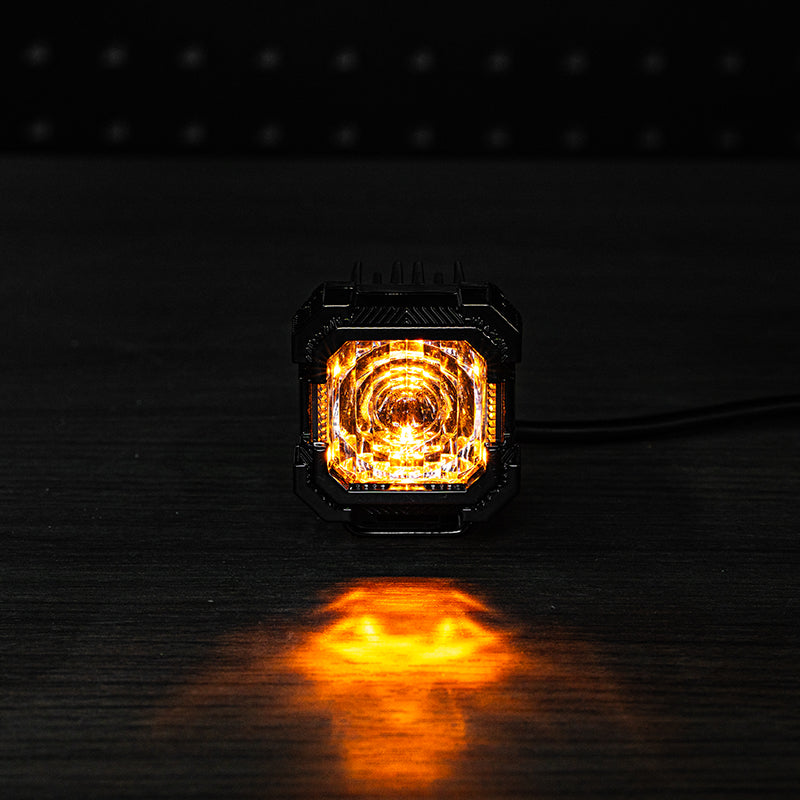 Suparee Recon 1 2" LED Pod Lights Spot Flood Beam With Amber DRL