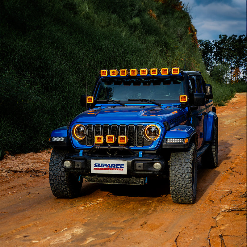 SUPAREE HYPER 5 inch Led Off-Road Lights | IP68/69K Waterproof, DRL & Stepped Halo Twin Kit
