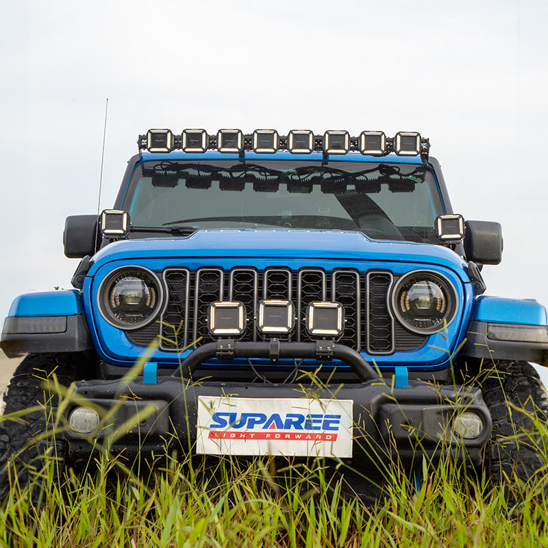 SUPAREE HYPER 5 inch Led Off-Road Lights | IP68/69K Waterproof, DRL & Stepped Halo Twin Kit