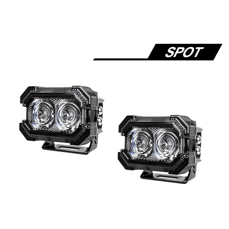 Suparee Recon 2 3" LED Pods with Amber DRL Spot and Wide Beam