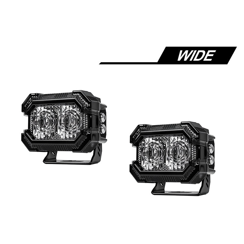 Suparee Recon 2 3" LED Pods with Amber DRL Spot and Wide Beam