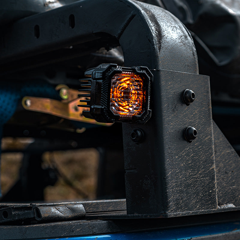 Suparee Recon 1 2" LED Pod Lights Spot Flood Beam With Amber DRL