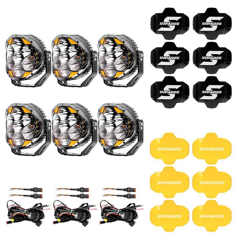 SUPAREE HELM 7'' LED Pod Lights, 13000LM Dual Beam with Amber DRL