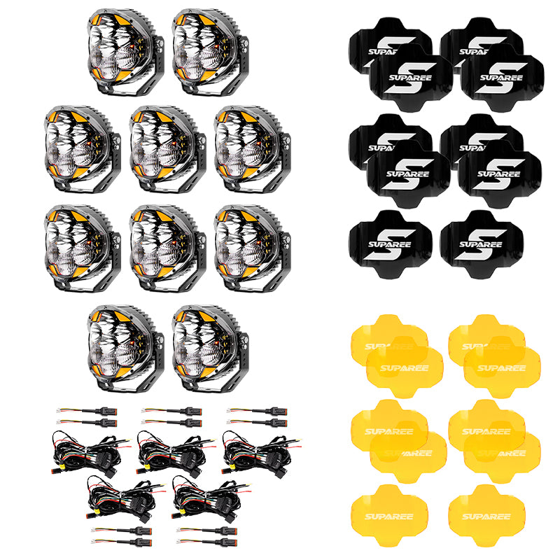 SUPAREE HELM 7'' LED Pod Lights, 13000LM Dual Beam with Amber DRL