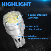 SUPAREE T15 T16 LED Bulbs 6000K Pure White for 12V Cars Vehicle Back Reverse Lights