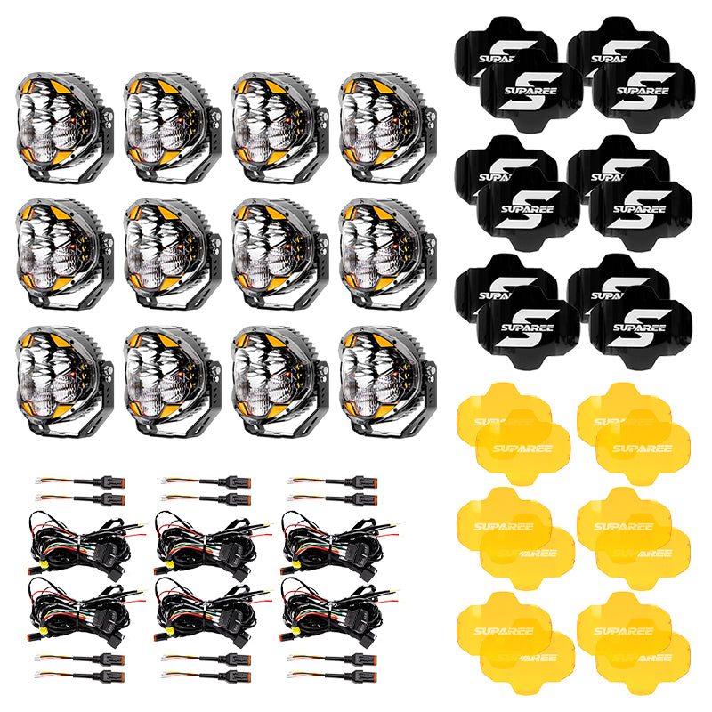 SUPAREE HELM 7'' LED Pod Lights, 13000LM Dual Beam with Amber DRL