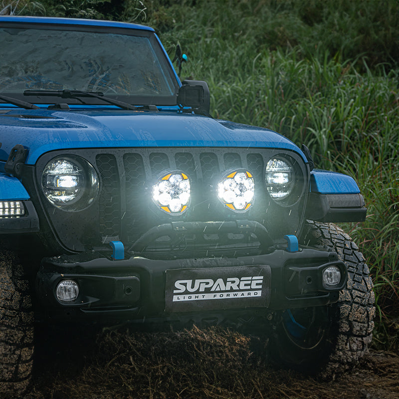 SUPAREE HELM 7'' LED Pod Lights, 13000LM Dual Beam with Amber DRL